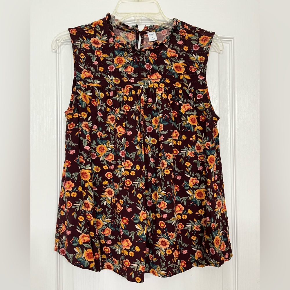 Old Navy Floral Sleeveless Peasant Top